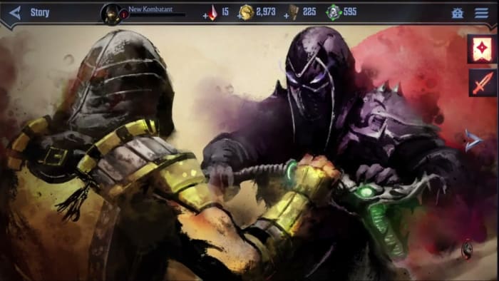 Mortal Kombat Onslaught menu